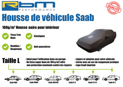 Housse protection RBM avec logo SAAB noire Accessoires saab