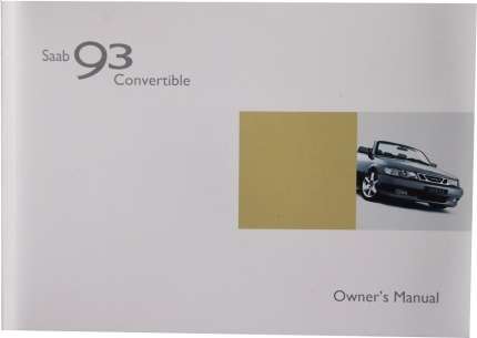 saab 9.3 Convertible Owner's Manual Special Operation -15% from April 25 to 30th