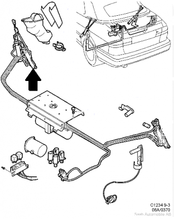 Cilindro hidráulico de techo para saab 9.3 convertible (costado interior izquierdo) Capotas