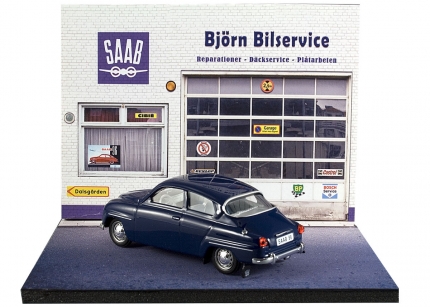 Diorama Saab, garaje miniatura Saab Novedades