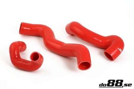 RED silicone hoses kit for Cross Flow Upgrade intercooler Fitting, Saab 900 and 9.3 intercooler