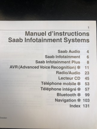 Saab 9.3 Infotainment Manual 2005 SAAB Accessories