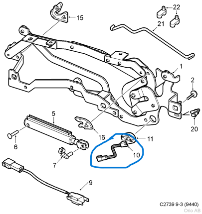 capteur Kit de réparation du capot supérieur du capteur Saab 9-3 CV '04-'11 Capotes
