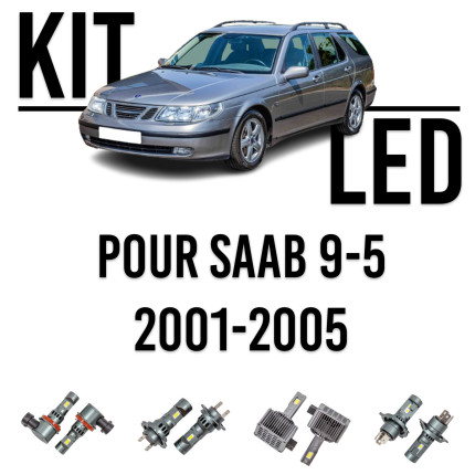 Kit LED (H7) para Saab 9-5 de 1998-2005 Kit bombillas y fusibles