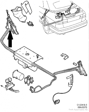 Cilindro hidráulico de techo para saab 9.3 convertible (costado exterior izquierdo) Capotas