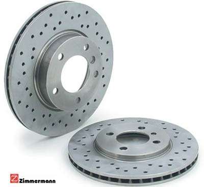 Pair of rear perforated sport brake discs for saab 900 / 9.3 and 9.5 Brake system