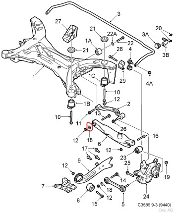 arandela de ajuste para saab 9.3 NG 2003-2011 Cojinete axial de rueda