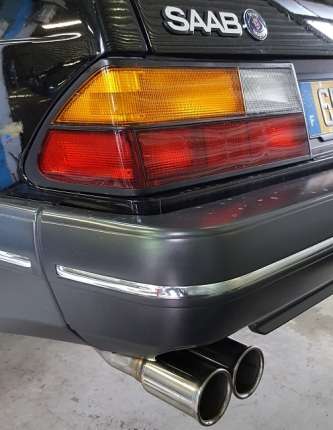 Rear Stainless Exhaust pipe with TWIN ROUND TAILPIPE for saab 900 turbo Exhaust Silencers and front exhaust pipes