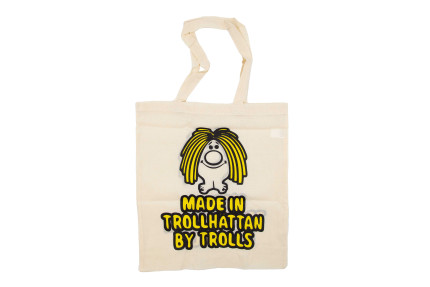 Bag Made in Trollhättan by trolls Carry bag beige Cotton saab gifts: books, saab models and merchandise