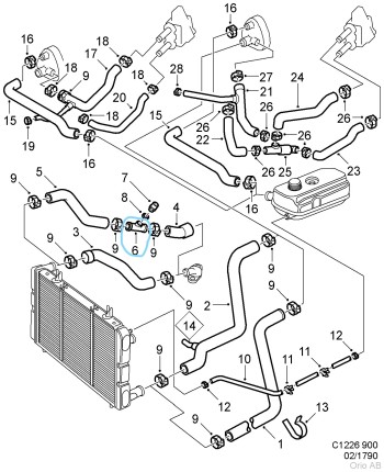 manguera para sensor de temperatura del aire acondicionado para saab 900 classic Refrigeración agua motor